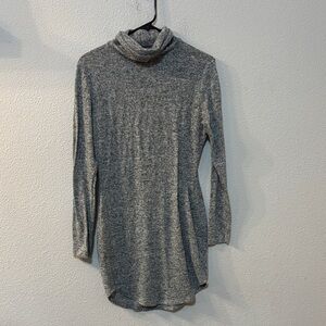 No Comment Gray Turtleneck Sweater Dress